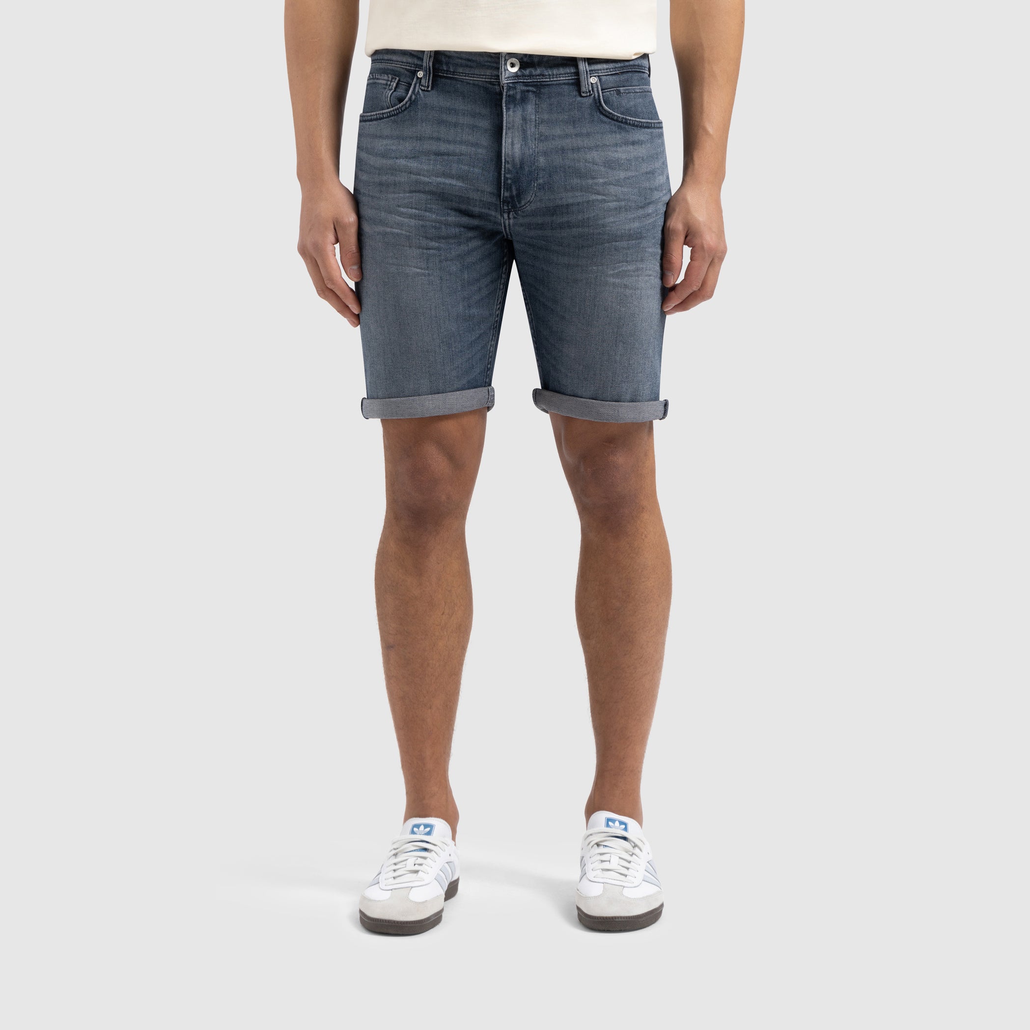 The Miles Slim Fit Shorts | Denim Blue Grey