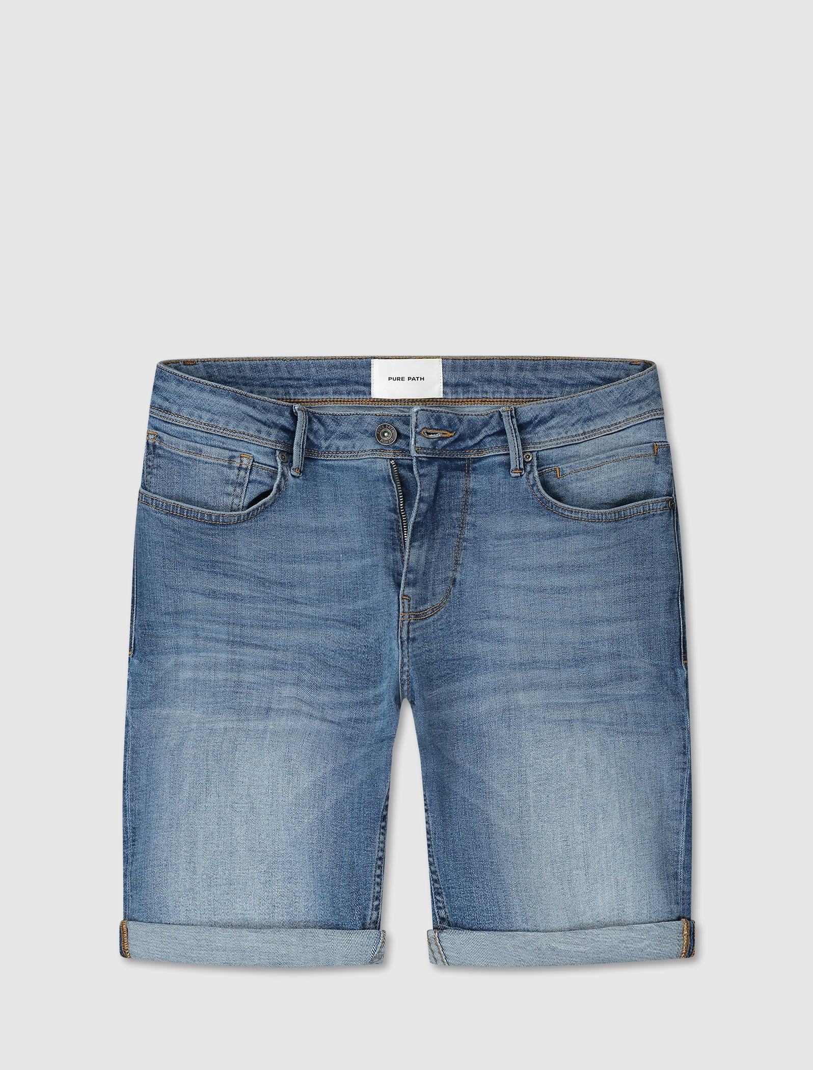 The Steve Skinny Fit Shorts | Denim Light Blue