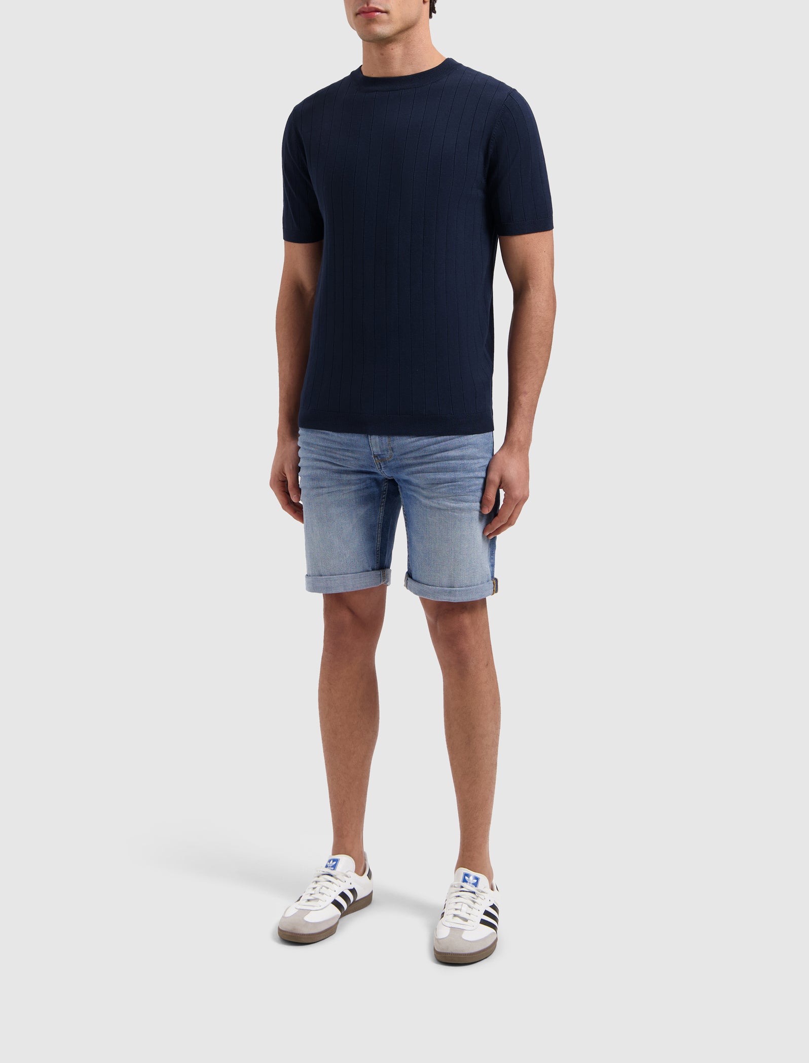 The Steve Skinny Fit Shorts | Denim Light Blue